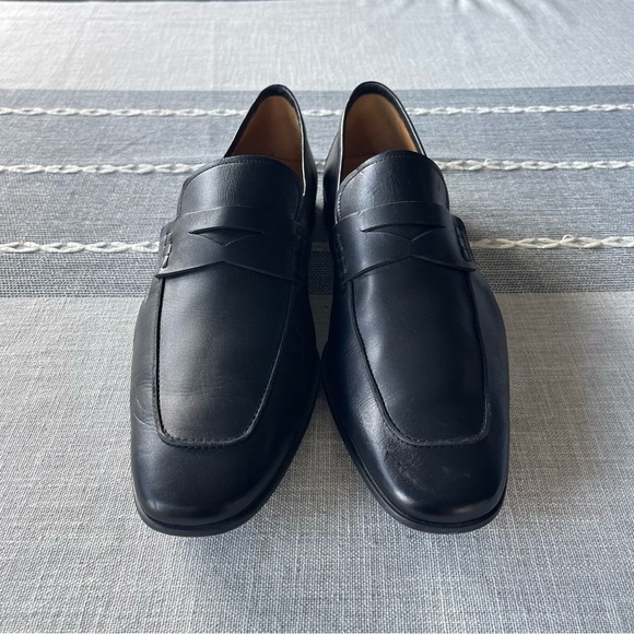 Magnanni Ramiro II Apron Toe Penny Loafer Black Leather Size 11 main image 5